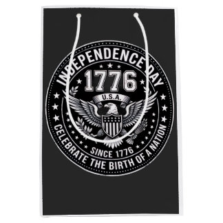 Vintage 1776 Onafhankelijkheidsdag Gedecoreerd Emb Medium Cadeauzakje