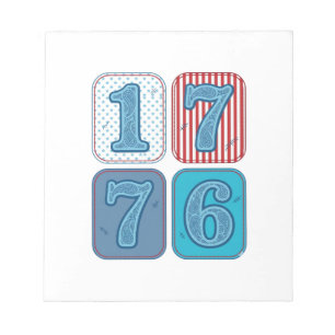 Vintage 1776 Patriottische Patchwork Notitieblok