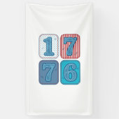 Vintage 1776 Patriottische Patchwork Spandoek (Verticaal)