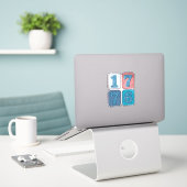 Vintage 1776 Patriottische Patchwork Sticker (Laptop op bureau)