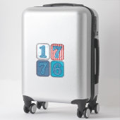 Vintage 1776 Patriottische Patchwork Sticker (Koffer)