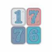 Vintage 1776 Patriottische Patchwork Sticker (Voorkant)