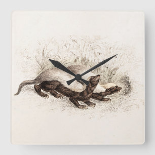 Vintage 1800 honingbadger met Sjabloon-retro voor  Vierkante Klok