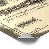 Vintage 1800: huwelijksakte poster (Hoek)