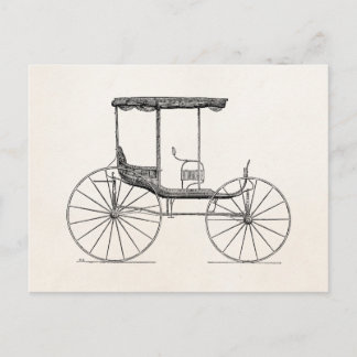Vintage 1800s Carriage Horse-Drawn Antiek Buggy Briefkaart