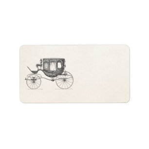 Vintage 1800s Carriage Horse Drawn Buggy Retro Car Etiket
