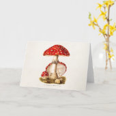 Vintage 1800s Champignons rouges Modèle (Fleur jaune)