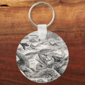 Vintage 1800s Dinosaur Illustration - Dinosaurs Sleutelhanger (Voorkant)