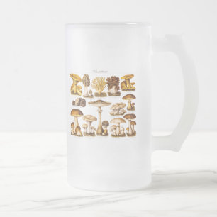 Vintage 1800s Paddenstoelenvariëteit Sjabloon Matglas Bierpul