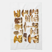 Vintage 1800s Paddenstoelenvariëteit Sjabloon Theedoek (Verticaal)