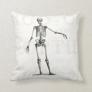 Vintage 1800s Skelet Retro Skeletons Anatomie Kussen