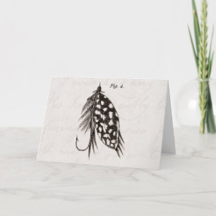 Vintage 1800s Vliegende vliegen Oude haken Kaart