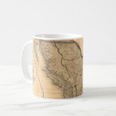 Vintage 1841 Noordwestkaart van de Stille Oceaan Koffiemok (Voorkant links)