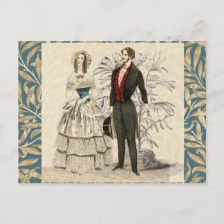 Vintage 1844 Victoriaanse Huwelijksillustratie  Briefkaart