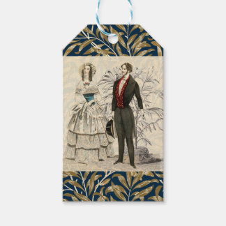 Vintage 1844 Victoriaanse Huwelijksillustratie  Cadeaulabel