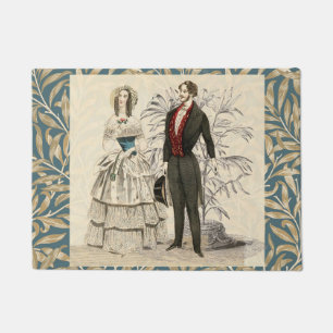 Vintage 1844 Victoriaanse Huwelijksillustratie Deurmat