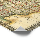 Vintage 1851 - Ohio-kaart Poster (Hoek)