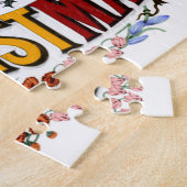 Vintage 1876 Vrolijke Kerstpuzzel Legpuzzel (Zijkant)