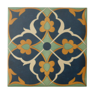 Vintage 1884 Groen sieraardenkunst Tegeltje