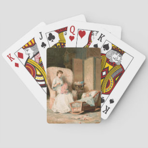 Vintage 1888: Baby voor moeder en slaap, teruggeze Pokerkaarten
