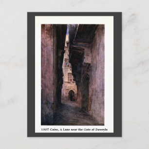 Vintage 1900 Egyptische Caïro A Lane nabij Zuweyla Briefkaart