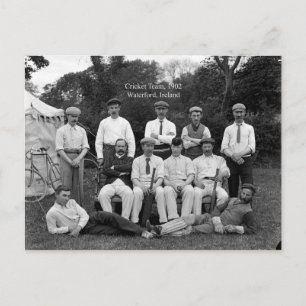 Vintage 1902 Cricket Team, Waterford, Ierland Briefkaart