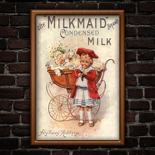 Vintage 1907 Melkreclame Poster