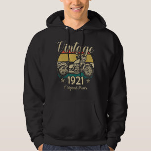 Vintage 1921 originele onderdelen motorrijder hoodie
