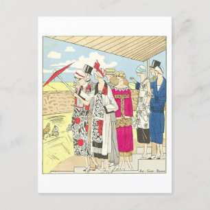 Vintage 1924 Mode Illustratie Briefkaart