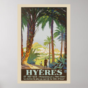 Vintage 1925 French Riviera - Hyeres Poster