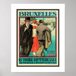 VINTAGE 1925 REISPOSTER VOOR BRUXELLES POSTER