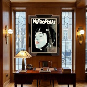 Vintage 1927 Art Deco Metropolis Film Reproductie Poster