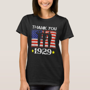 Vintage 1929 93 jaar oude vlag Amerikaanse 93e geb T-shirt