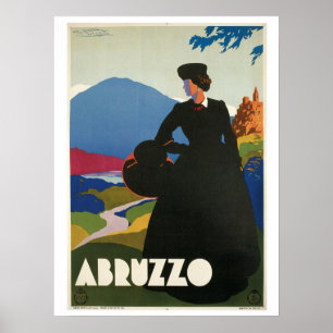 Vintage 1930 Italiaanse Abruzzen Poster