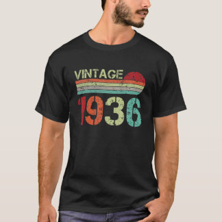 Vintage 1936 86Th Birthday Gift Men Women 86 Years T-shirt