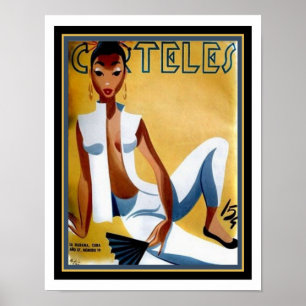 Vintage 1937 Deco Cuban Carteles Magazine Hoesje Poster