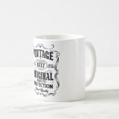 Vintage 1937 verouderd tot perfectie koffiemok (Voorkant rechts)