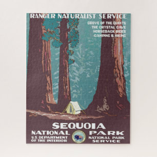 Vintage 1938 Sequoia National Park Poster Legpuzzel