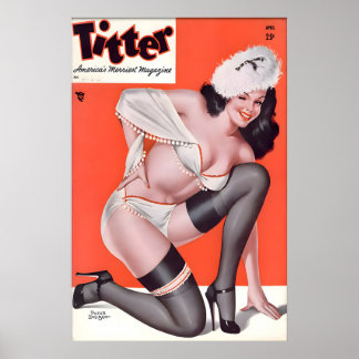 Vintage 1940 Pin-Up Meisje Poster & Canvas
