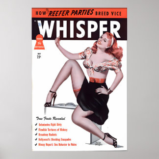 Vintage 1940s Pin Up Girl Poster & Canvas Hoe