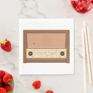 Vintage 1940s Retro Houten Radio Servet