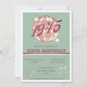 Vintage 1945 80e anniversaire Invitation turquoise (Devant)