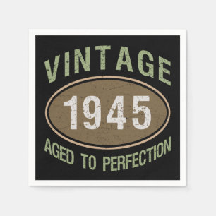 Vintage 1945 80ste verjaardag servet