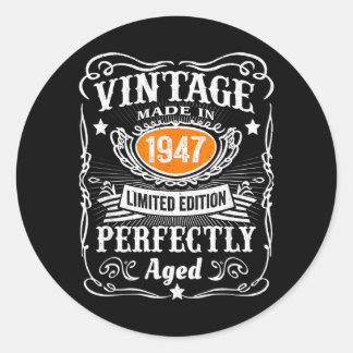Vintage 1947 Lied-editie 80 jaar oude cadeaus 80st Ronde Sticker