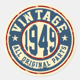 Vintage 1949 Alle oorspronkelijke onderdelen Ronde Sticker