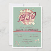 Vintage 1950 75ste verjaardagsfeest Uitnodiging bl (Voorkant)