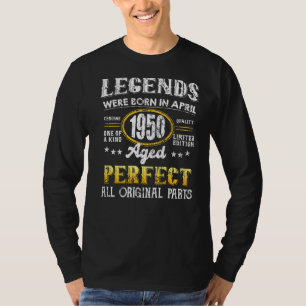 Vintage 1950 april 72 jaar oude Mannen en vrouwen T-shirt