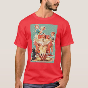 Vintage 1950 ' s kerngezin 50 ' s retro - huisvrou t-shirt