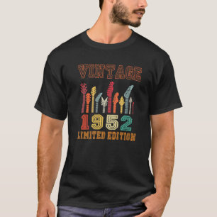 Vintage 1952 Verjaardags Gitaar 70ste Verjaardag T-shirt