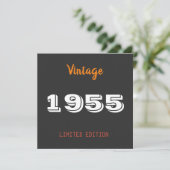 Vintage 1955 70ste verjaardag Uitnodiging (Staand voorkant)